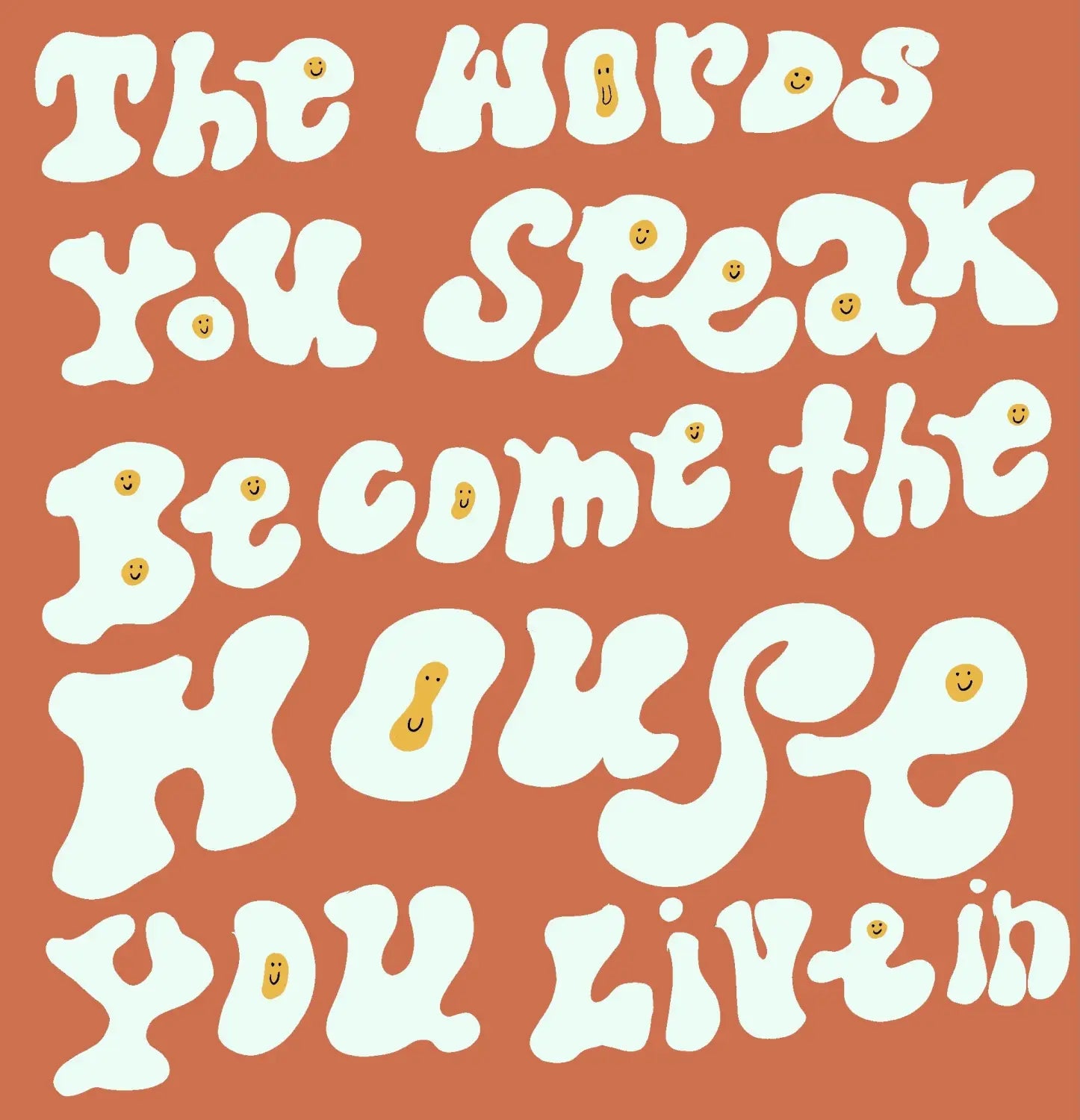 Retro typography with inspiring quote on terracotta, vibing with July finds.