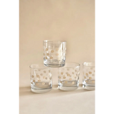 Clear glass tumblers with polka dots for a stylish heavy-based 11oz checkered cocktail glass