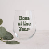 Boss of the Year Wine Glass