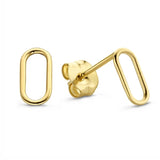 Speakeasy Dainty Oval Studs | 18k Gold Plated Earrings
