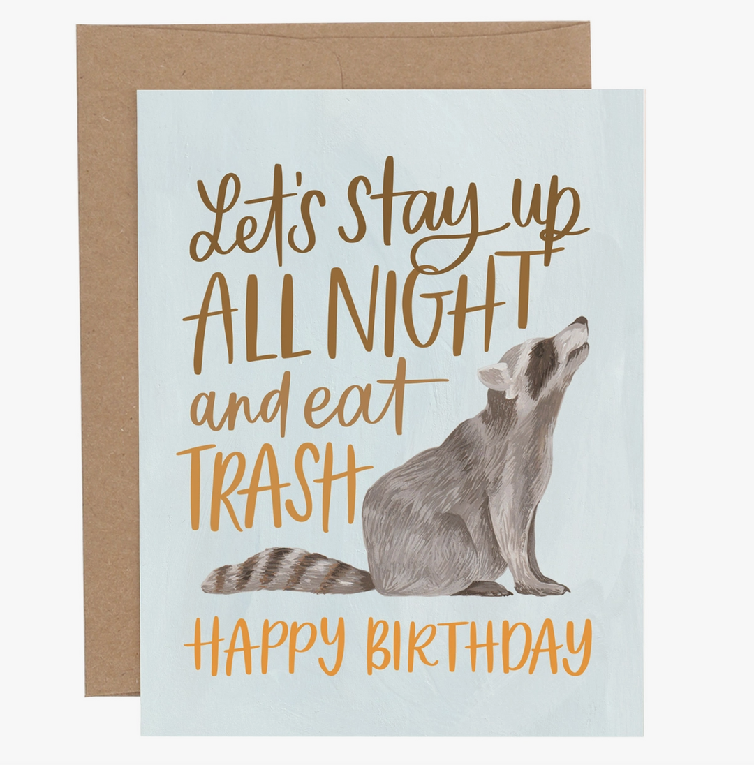 Birthday Racoon Greeting Card