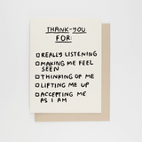 Thank-You Checklist Greeting Card