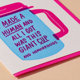 Made A Human Letterpress New Baby Card