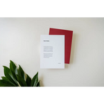 White greeting card with red backing and green leaves for Wall Art Prints with free shipping