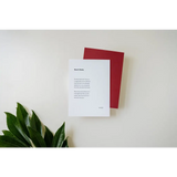 White greeting card with red backing and green leaves for Wall Art Prints with free shipping