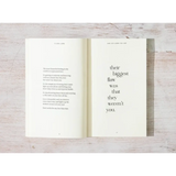 Open book with text showing their biggest flaw was that they weren’t you by Eileen Lamb