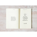 Open book with minimalist love text from And Yet – Here You Are by Eileen Lamb, Edwardsville