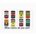 Colorful Campbell’s soup cans showcase Andy Warhol’s pop art in fun board book