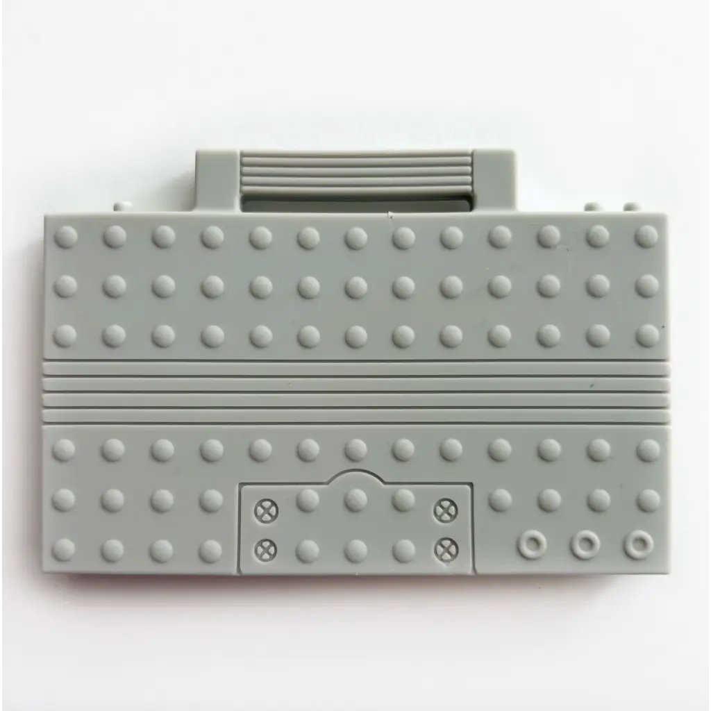Gray LEGO Duplo baseplate with ridged edges for Retro Boom Box Silicone Teether