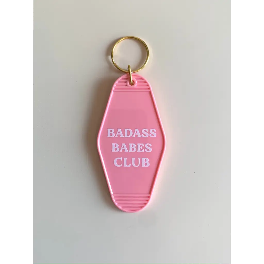 Badass Babes Club Pink motel keychain for vintage vibes and fun style