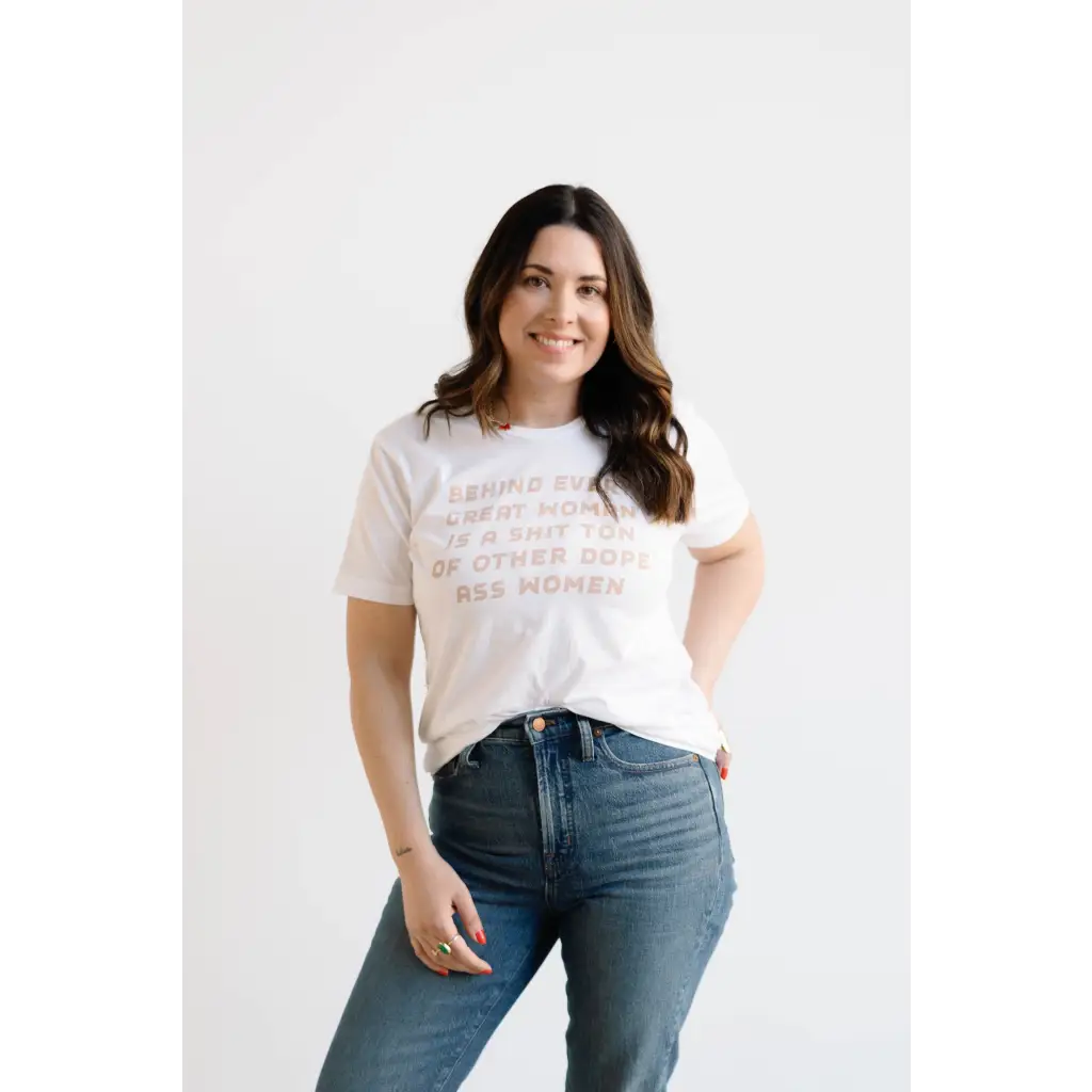 Stylish Unisex Graphic Tee celebrating Dope Ass Women, paired with trendy blue jeans
