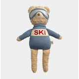 Benjamin Bear Ski plushie in ski goggles and a blue sweater ready for snow adventures