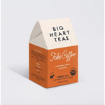 Box of herbal tea bags from Big Heart Tea Co with stylish prints and vibrant packaging
