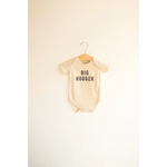 Cream-colored Big Hugger Organic Cotton Baby Onesie for 3mo fits closer