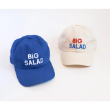 Two Big Salad Dad Hats in blue and cream, perfect for fun outings and stylish vibes