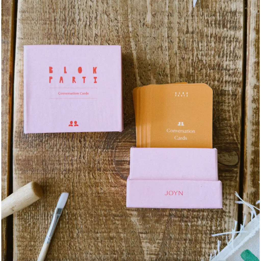 Conversation card game from Blok Parti with polished prints, perfect for stylish womens clothes and clothes for moms