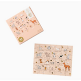 Cute Bow Wow Breeds Mini Puzzle showing soft peach animal illustrations for kids