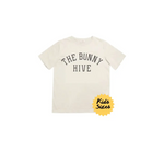 White Bunny Hive Classic Tee for kids with fun Bunny Hive text design