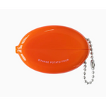 Vintage-inspired orange coin purse with metal ball chain for birthday money fun