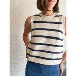 Colleen striped sweater vest featuring a stylish striped knit pattern for a casual look