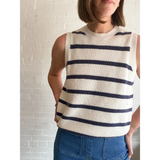 Colleen striped sweater vest featuring a stylish striped knit pattern for a casual look