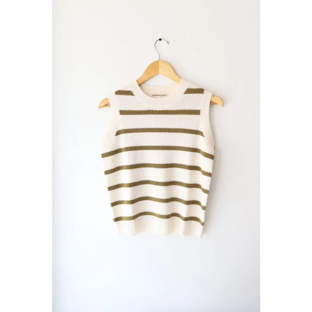 Colleen Striped Sweater Vest, cozy striped sweater vest with colorful knit stripes