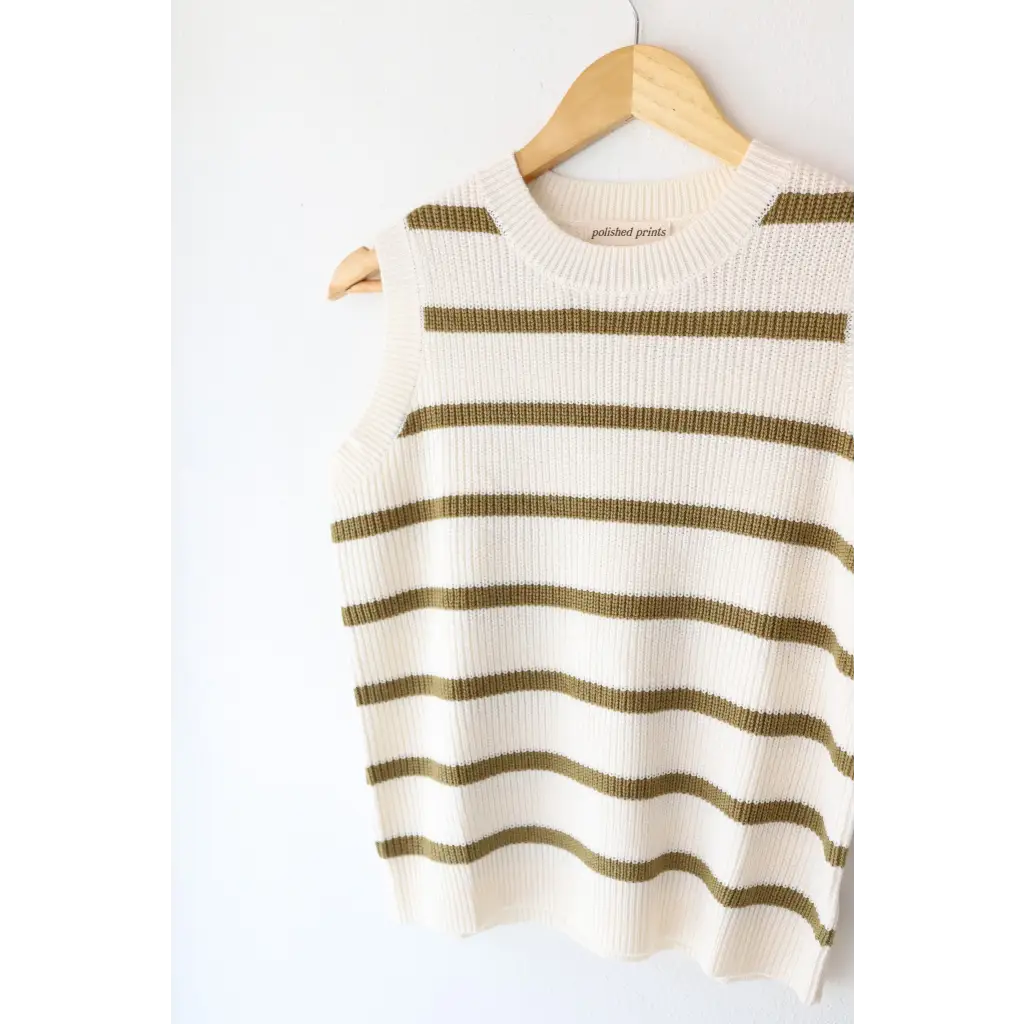 Colleen Striped Sweater Vest featuring a cozy striped sweater knit design