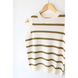 Colleen Striped Sweater Vest featuring a cozy striped sweater knit design