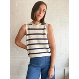 Colleen Striped Sweater Vest with stylish knit stripes perfect for casual looks