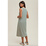 Dallas Striped Midi Ribbed Knit Dress perfect for stylish womens clothes and moms