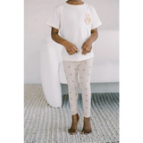 Casual outfit featuring Ditsy Rainbow Leggings and T-shirt Set by Polished Prints