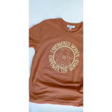 Terracotta Graphic T-shirt celebrating empowered women with bold text design