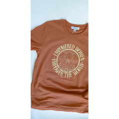 Terracotta Graphic T-shirt celebrating empowered women with bold text design