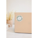 Peach box with seal featuring Empowered Women Sticker for positive vibes and motivation
