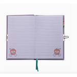 Open lined notebook with carriage designs for the Wow a Scented Fairy Tale Secret Diary
