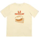 Beige French Cafe Kids Graphic T-Shirt with croissant basket illustration and polished prints