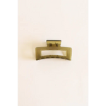 Olive green plastic hair claw clip, perfect medium size for your favorite go-to hair style