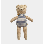 Plush Henry Bear wearing a blue and white striped tank top, ready to cuddle with friends