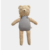 Plush Henry Bear wearing a blue and white striped tank top, ready to cuddle with friends