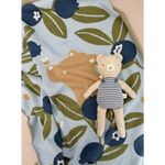 Plush Henry Bear in a striped shirt, ready for fun with friends in his cozy sweater