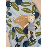 Plush Henry Bear in a striped shirt, ready for fun with friends in his cozy sweater
