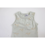 White sleeveless tank top with bird print, part of the Hummingbird Pocket Playsuit