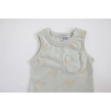 White sleeveless tank top with bird print, part of the Hummingbird Pocket Playsuit