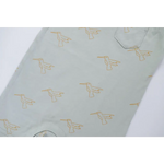 Light blue fabric with gold hummingbird pattern for the Hummingbird Pocket Playsuit
