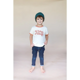 Child in It Takes a Village Ringer Tee for Kids, stylish and comfy with polished prints