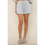 Kerry Drawstring Stripe Shorts with polished prints, perfect for casual wear and hand wash