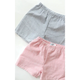 Kids striped pull-on shorts in classic nautical style with seersucker-textured fabric