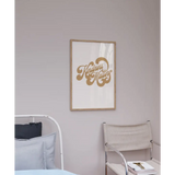 Framed gold kindness matters wall print with retro typography, perfect for any space