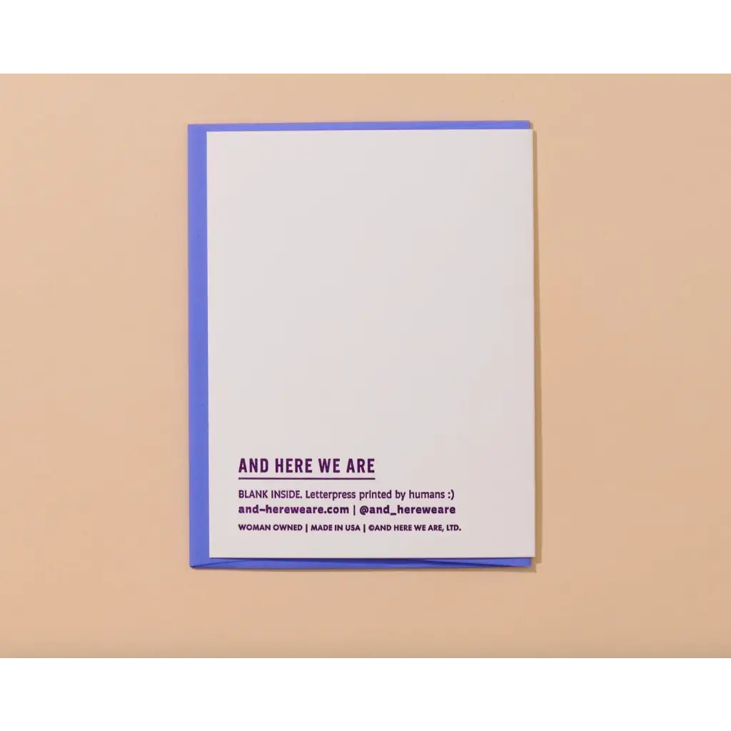 Funny late early birthday greeting card with blue border and minimal text design