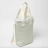 Light Cooler Drinks Bag La Palma Sage Stripe with insulated interior and polished prints